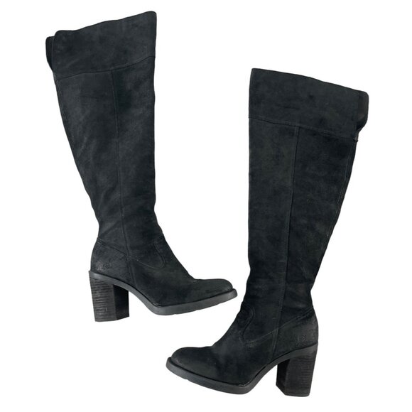 Born Womens Kathleen Over the Knee Suede Distressed Leather Boots Size 9.5M $245 - Picture 2 of 12